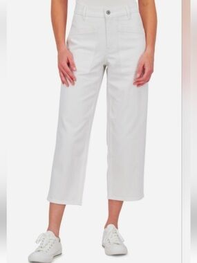 Lucky Brand High Rise Wide Leg Cropped White Jeans
